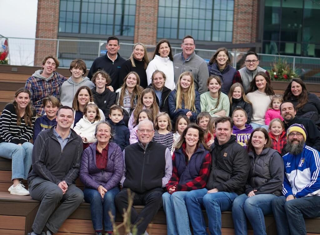 Paul and Ann Nix with their children and grandchildren, the NIX Party of 38